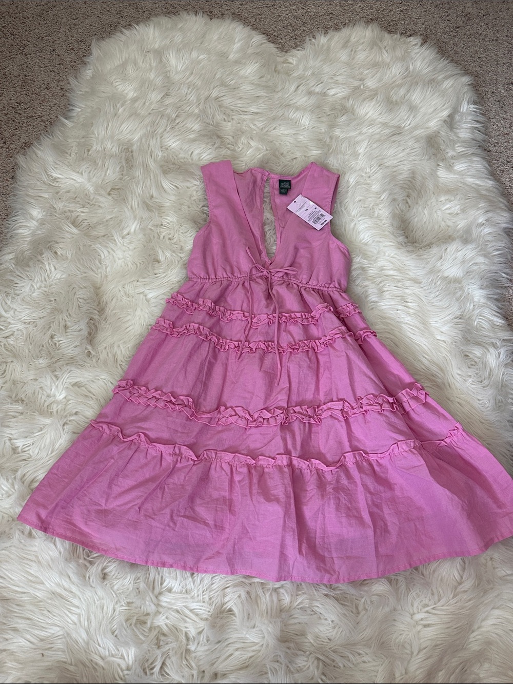NWT wild fable Bubblegum Pink Tiered Ruffle Mini Dress